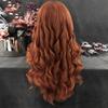 Ginger Long Natural Wavy Wigs Synthetic Lace Front Wig Mixed Color Copper Cosplay Wigs For Women Ginger 24inches view 2