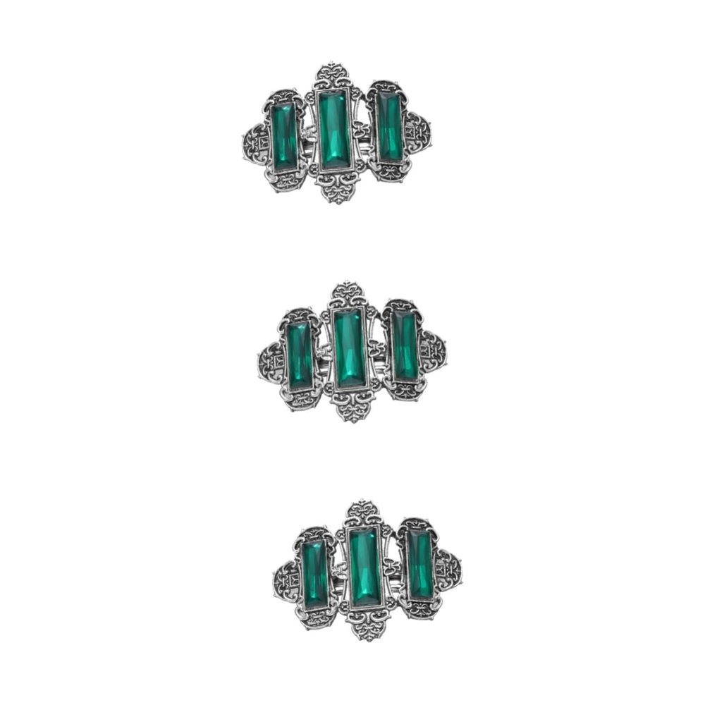 FOMIYES 3pcs Fashion Rhinestone Ponytail Holders for Girls Antiquing Hair Clips Spring Buckle Hairpin Hair Accessories for Daily Party and Outing