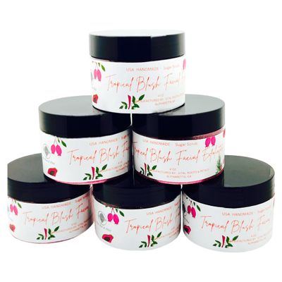 Vital Roots & Petals - "Enhance Your Glow with Tropical Blush Facial Exfoliator. Glow Boosting, Revitalize Your Skin, Radiant Skin Delight, Plant Base Ingredients, Natural Glow.