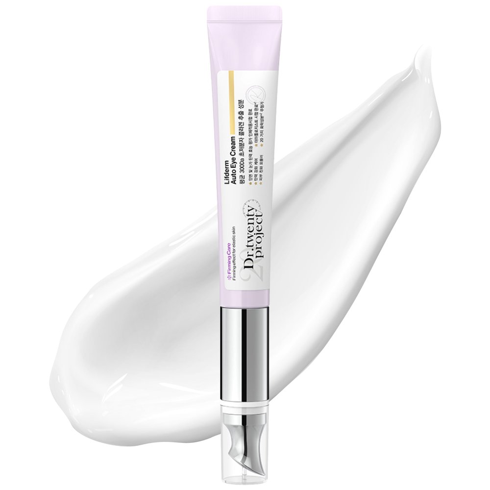 Dr.twentyproject Lifderm Eye Cream with Collagen & Vibrating Device for Wrinkles, Anti-Aging, Dark Circles  Lifting, Firming, Tightening, Depuffing, Nourishing Korean Skincare (20ml 0.6 fl oz)