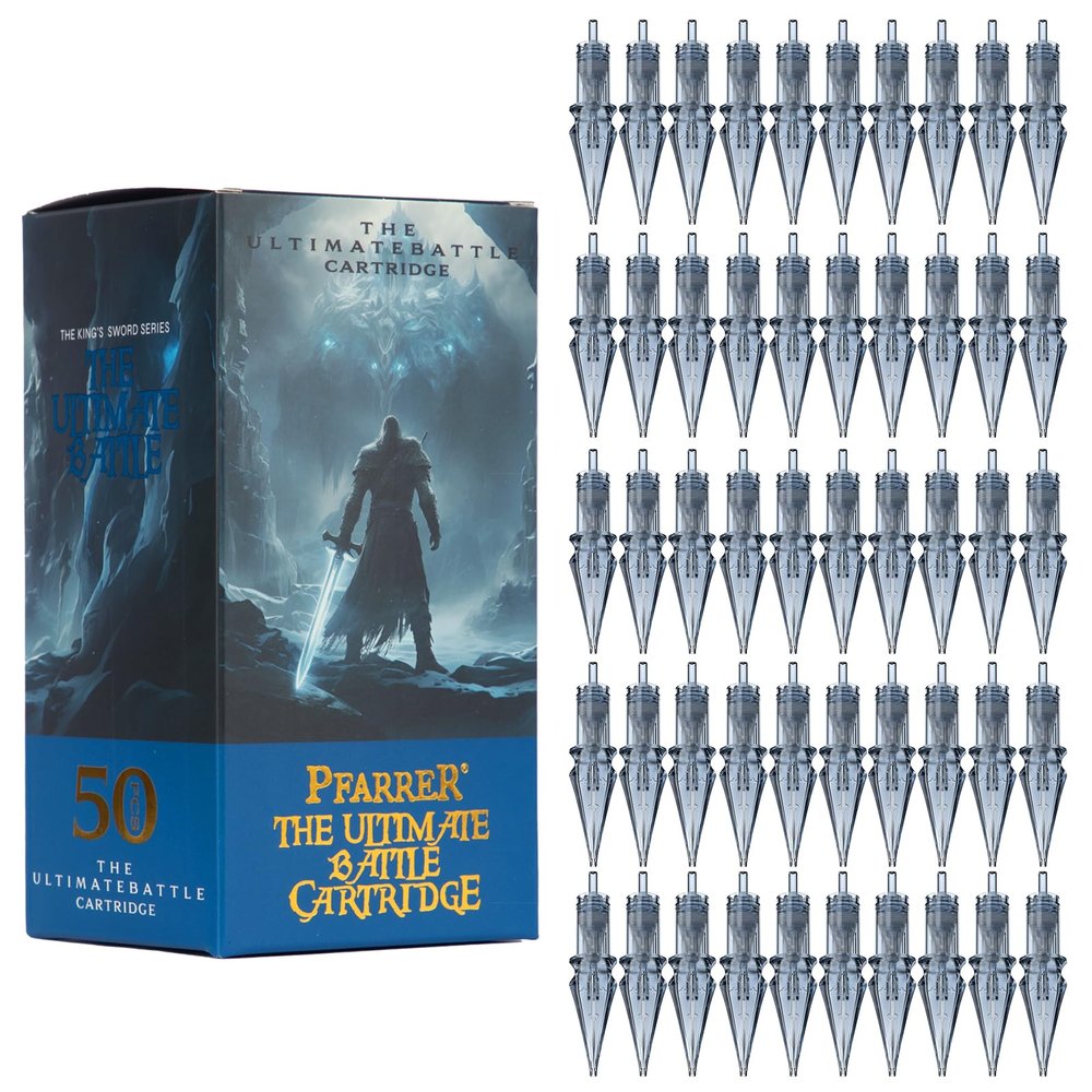 PFARRER Tattoo Cartridge Needles 50pcs Assorted Sizes 0.35mm RL+RM (1203RL 1205RL 1207RL 1209RM 1215RM) Round Liner/Round Magnum EN01P-50KIT-X