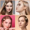 8 Pieces Leaf Hair Side Combs Gold Rhinestone Hair Pins Clips with Teeth Combs for Wedding Hair Accessories for Women, Girls, Bride, Bridesmaid (Gold) view 3