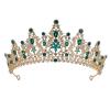 HEWEICSY Green Tiaras and Crowns for Women,Crystal Wedding Tiara for Women Royal Queen Crown Headband Metal Princess Tiara for Bride Birthday Prom Pageant Halloween Costume Cosplay view 1