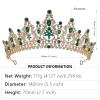 HEWEICSY Green Tiaras and Crowns for Women,Crystal Wedding Tiara for Women Royal Queen Crown Headband Metal Princess Tiara for Bride Birthday Prom Pageant Halloween Costume Cosplay view 4