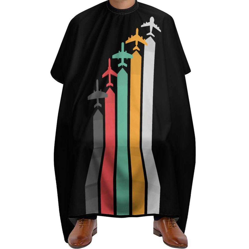 Airplane Barber Cape Adult Haircut Cape Hairdressing Apron for Home Salon Barbershop