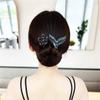 Elegant Hair Clip, Hair Bun Maker, Deft Bun Hair Tie French Twist Hair Bun, Effortless And Elegant Bun In 5 Seconds (Flower Buds + Feathers) view 3