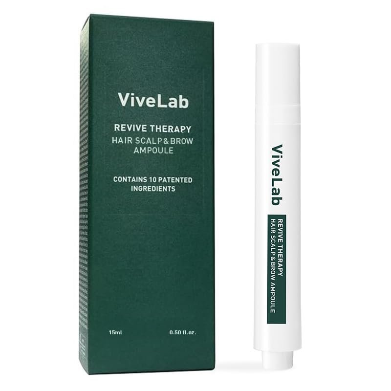ViveLab Rosemary & Caffeine Hair Growth Serum - Targeted Roll On Scalp Treatment for Thicker Hair Density, Clinically Tested for Healthier Hairline & Brows