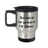 Best Barber Travel Mug, Blessed by God Spoiled by My Barber, Present For Men Women, Fun Gifts From Friends, Barber scissors, Barber clippers, Barber razors, Shaving cream, Aftershave, Hair tonic