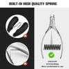 FERYES Wide Jaw Thick Toenail Clippers Thick Toenails - Precision Stainless Steel Toe Nail Clippers for Thick Nails for Seniors with Catcher - Silver view 3