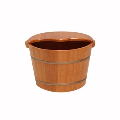 ENWIND Foot Spa Bath Adult Household Oak Foot Tub Foot Bath Barrel Wood Footbath Solid Wood Health Pedicure Basin Tub Foot Massage (Color : 2, Size : 38cm*24cm)