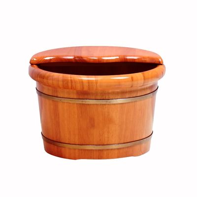 ENWIND Foot Spa Bath Oak Precise Point Massage Wash The Wooden Barrel Foot tubWood with Cover Footbath Foot Massage (Color : 1, Size : 42cm*26cm)