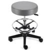 JMU Round Rolling Stool with Foot Rest,Ultra Soft PVC Leather Large Seat,Heavy Weight Capacity 400lbs, Adjustable Height for Tattoo Salon Spa Office Dentist Healthcare(Charcoal) view 1