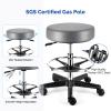 JMU Round Rolling Stool with Foot Rest,Ultra Soft PVC Leather Large Seat,Heavy Weight Capacity 400lbs, Adjustable Height for Tattoo Salon Spa Office Dentist Healthcare(Charcoal) view 4
