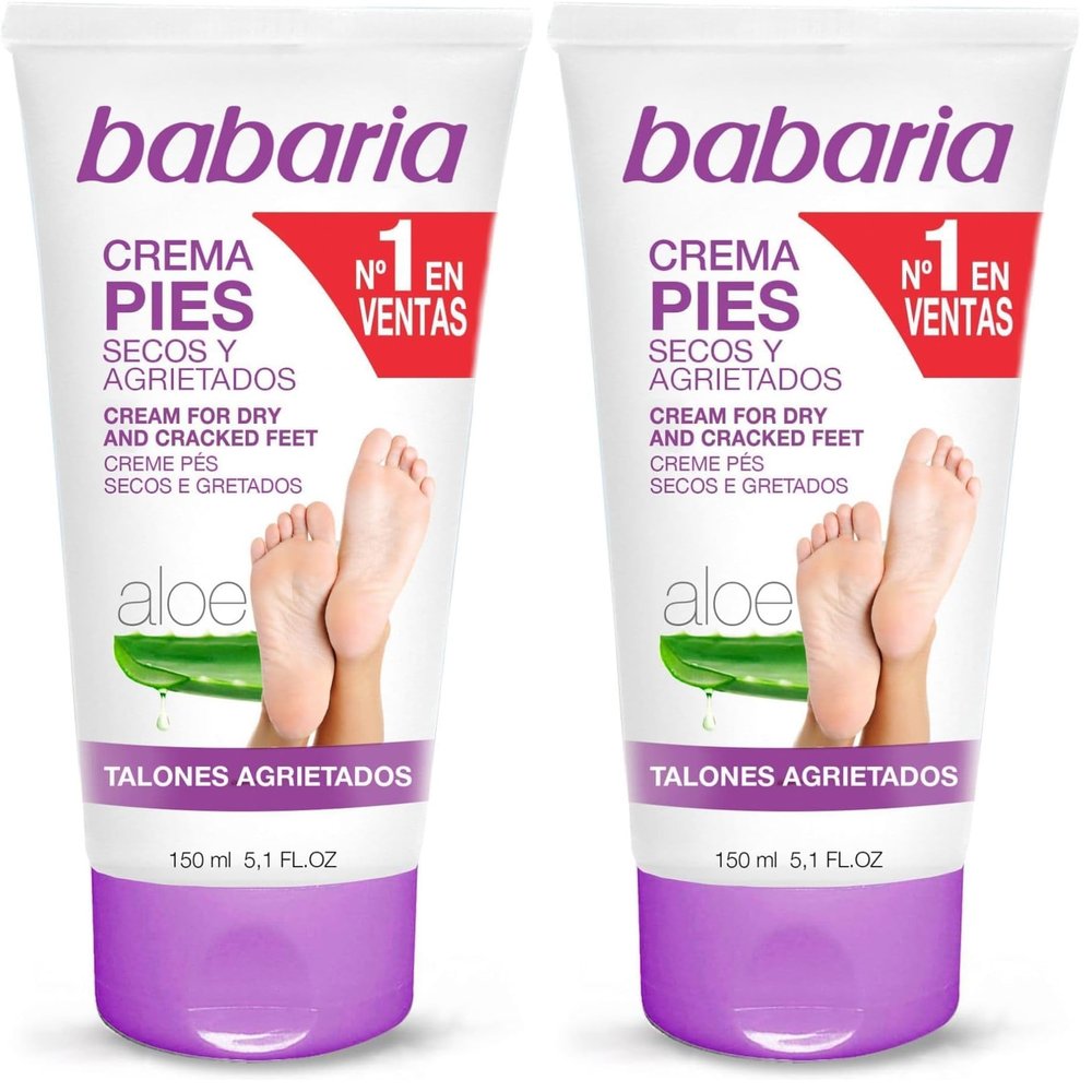 Babaria Dry Feet Cream - Absorbs Quickly to Instantly Soothe and Smooth - Deepest Hydrating Effect - Infused with Aloe Vera, Sweet Almond, and Shea Butter - Suitable for All Skin Types - 5.1 oz