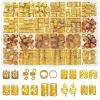 220 Pcs Gold Hair Jewelry Braid, Tuefuzy Hair Accessory, Hair Dreadlock Accessory Braid, Metal Gold Braids Rings Cuffs Clips for Jewelry Decorations view 1