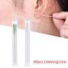 60Pcs Earrings Hole Cleaner, Ear Floss Piercing Cleaner Earrings Hole Cleaner Disposable Piercing Aftercare Piercing Cleaning Line for Women(Blue) view 4