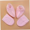 FOMIYES 4pairs Paraffin Wax Gloves for Hand and Foot Therapy Insulated Mitts for Heat Treatment Soft Cloth Smooth Liner for Spa and Moisturizing Care Pink view 2
