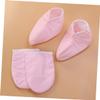 FOMIYES 4pairs Paraffin Wax Gloves for Hand and Foot Therapy Insulated Mitts for Heat Treatment Soft Cloth Smooth Liner for Spa and Moisturizing Care Pink view 3