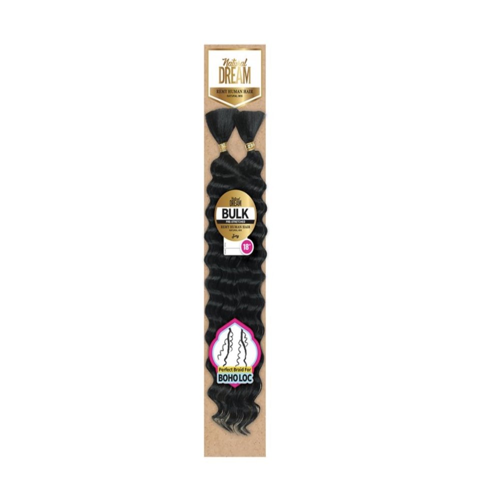 Zury Natural Dream Pre Stretched Remy Human Hair Blend Deep Bulk Braiding Hair 18" (4)