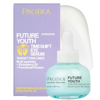 Pacifica Future Youth Time Shift Eye Serum  Peptide Eye Serum for Fine Lines & Dark Circles, Lifting & Firming Under Eye Treatment w/Flora + Peptide-11, Unscented Hydrating Gel for All Skin Types