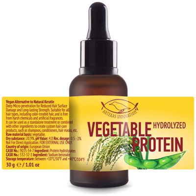 Artekas Innovation - HYDROLYZED VEGETABLE PROTEIN - Liquid - Vegan Alternative to Natural Keratin - for Homemade Cosmetics Shampoos, Conditioners - 1 oz