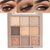 Eye Shadow Palette Makeup,9 Colors Gold Matte Shimmer Vegan Eyeshadow,Long Lasting Waterproof Naturing-Looking make up pallets for women,eyeshadow palette for brown blue eyes view 1