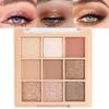 9Colors Nude Champagne Gold Rose Brown Colorful Glitter Eyeshadow Palette Makeup,Korean Natural Neutral Rainbow Eyeshadow Palettes Naturing-Looking Long Lasting Waterproof Blendable view 1