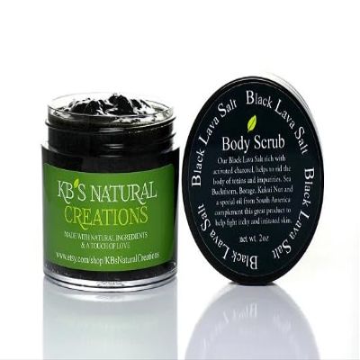 Black Lava Exfoliating Body Scrub - Removes Toxins and Impurities and Moisturizes Extra Dry Skin to Reveal Silky Skin (8-ozs)