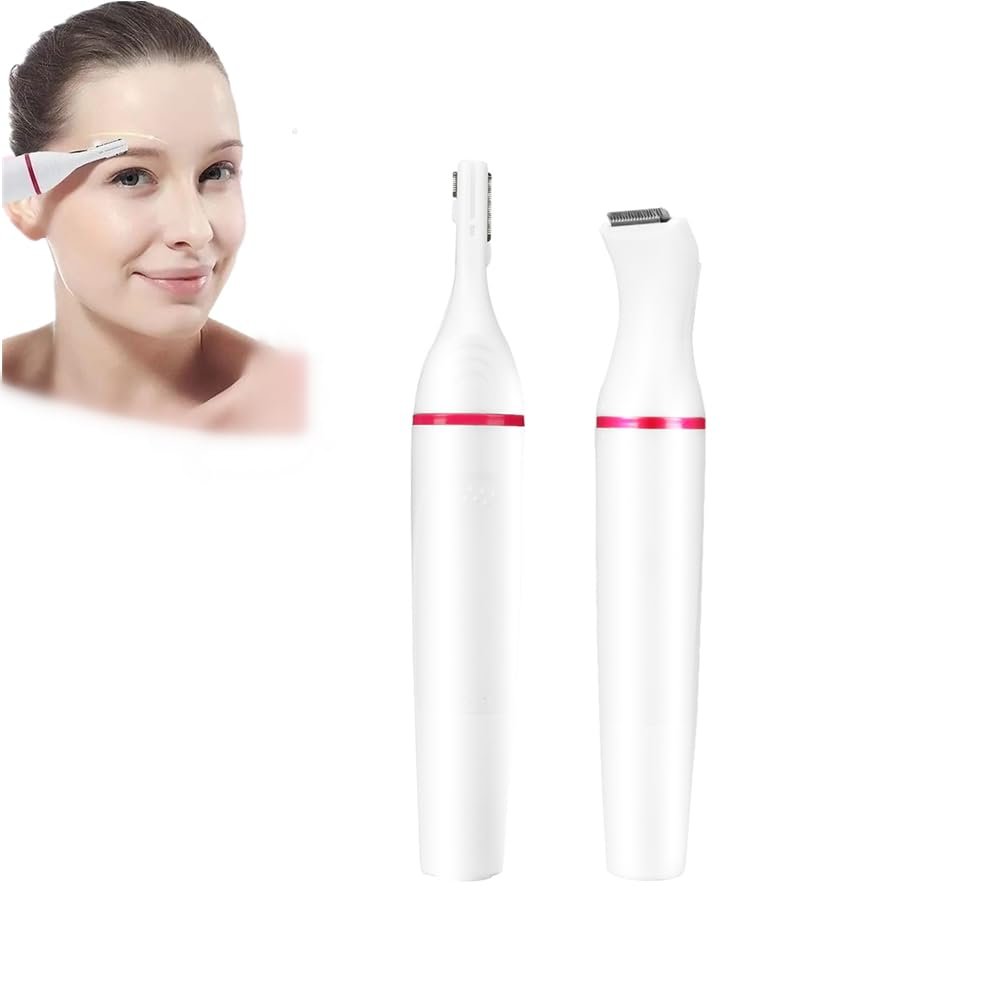 4-in-1 Electric Shaver - Womens Hair Trimmer, Eyebrow Trimmer, Nose Hair Trimmer, and Bikini Hair Trimmer - Detachable and Washable Blades - Versatile Grooming Tool