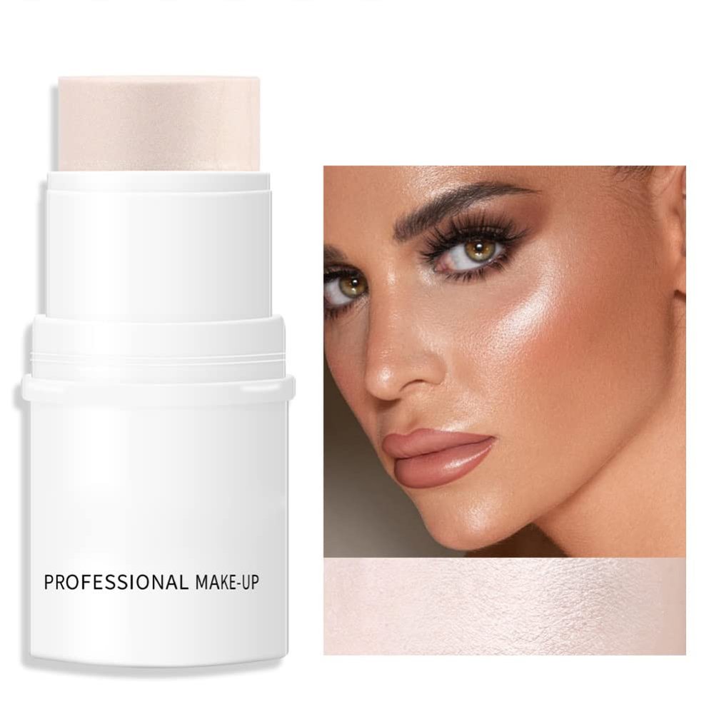 White Highlighter Stick - Long Lasting, Smooth Cheek Highlighter Pencil - Waterproof Cream Makeup - Face Highlighter