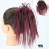 GRFIT Women Bun Scrunchies Messy Bun Hair Piece Synthetic Claw Clip Hair Bun Wavy Curly Chignon Hair Extensions Claw Clip Ponytail Hairpieces Hair Scrunchie with Clip for Women Bun Hair (Color : 99J) view 2