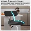 TUJOBA Saddle Chair Ergonomic Office Chair with Locking Wheels, Footrest & Backrest Kitchen Counter Chair, 50-70cm Adjustable Height Swivel Stools for Home (Color : Red) view 3