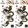 Dragon with Cherry blossoms Cartoon Tattoos Waterproof Temporary Fake Tattoo Leg Arm for Men Women Sticker Decal Festival Body Paint (Pack 2 PCS.) view 1
