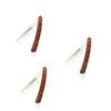 FOMIYES 3pcs Ergonomic Beard Manual Shaver Mustache Trimmer Hair Razor for Men Barber Care Wood Handle view 1