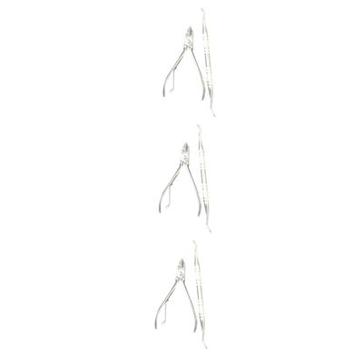 FOMIYES 6pcs Professional Nail Cuticle Trimmer Manicure Scissors Double-sided Nail Cleaner Dead Skin Remover Tool File Rasp