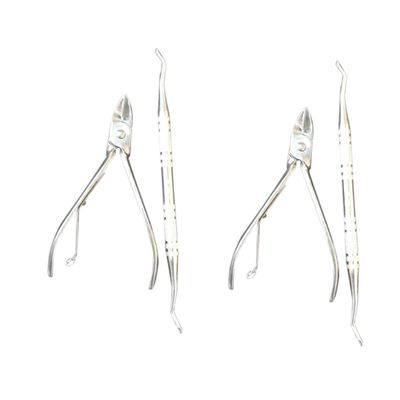 FOMIYES 4pcs Nail Manicure Cuticle Trimmer Clipper Scissors Plier Dead Skin Removal Tool File Rasp