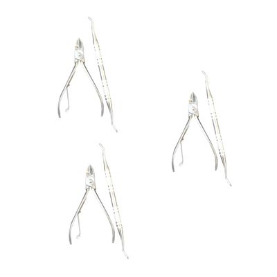 FOMIYES 6pcs Nails Manicure Cuticle Trimmer Professional Nail Scissors Plier Dead Skin Removal Tool Stainless Steel Material File Rasp