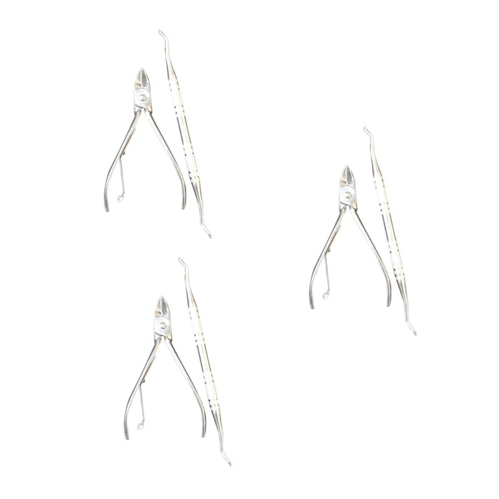 FOMIYES 6pcs Nails Manicure Cuticle Trimmer Professional Nail Scissors Plier Dead Skin Removal Tool Stainless Steel Material File Rasp