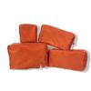 Fall Nylon Cosmetic Bag - Burnt Orange Customizable Bags With Glitter Varsity Letter Initial Patches - Nylon Makeup Bag - Perfect Gift for Bridesmaid view 1