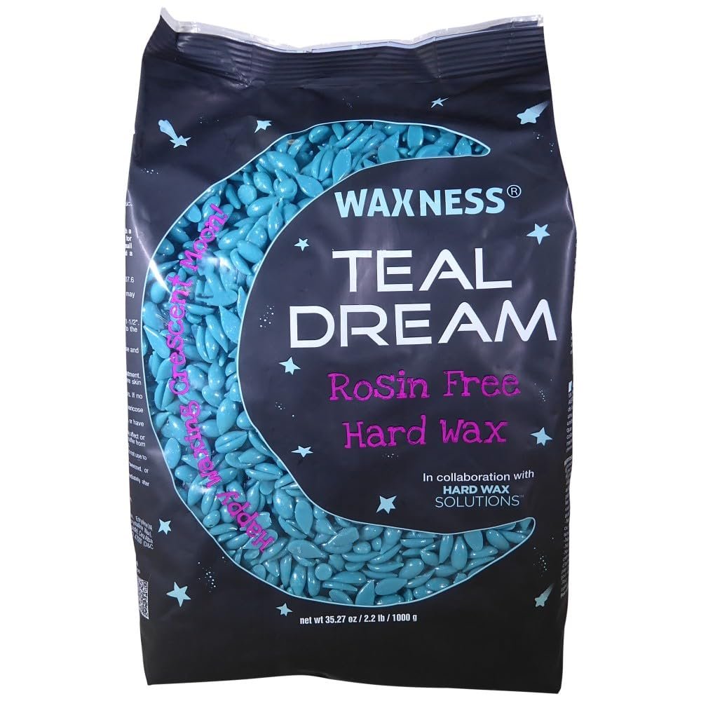 Waxness Teal Dream ~ Sparkly Rosin Free Hard Wax Beads 2.2 LB / 1 KG