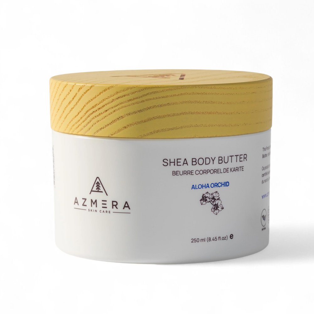 AZMERA Handcrafted Whipped Shea Body Butter  Luxurious Orchid Scented Moisturizer for Dry, Sensitive Skin with Argan Oil & Vitamin E  Vegan, Non-Greasy Skincare  8.82 oz