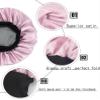 SENGTERM Kids Satin Bonnet Double Layer Wide Elastic Band Sleep Cap Hair Bonnet Silky Night Cap for Toddler Child (Kids Black&Pink) view 3
