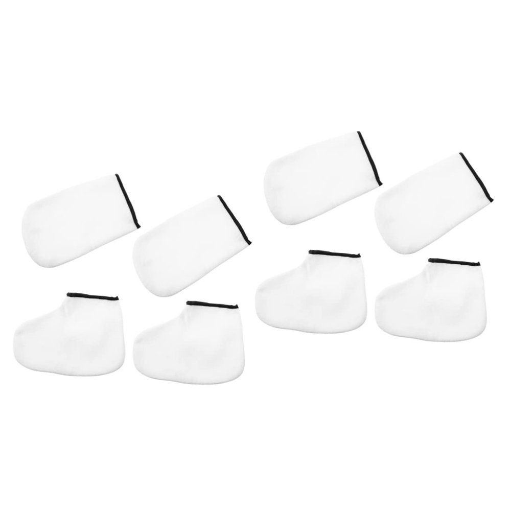 FRCOLOR 4pairs Exfoliating Paraffin Wax Gloves Booties Reusable Hand Feet for Spa Home Use for Moisturizing and Skin Care Treatment