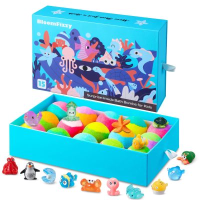 Sea Surprise Bath Bombs for Kids  15 Pack Fizzy Gift Set with Hidden Ocean Toys, Gentle & Scented, Kid-Safe & Fun Bath Time, Great Summer Treats & Birthday Gifts for Boys and Girls