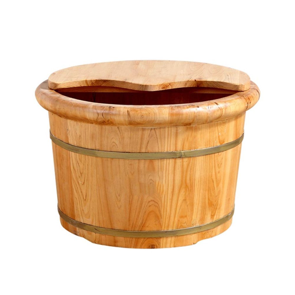 Scpantkend Pedicure Foot Soak FootbathCedar Foot Bath BarrelPedicure Bowl Spa Massage Smooth and Delicate Pedicure Barrels Solid Wood Foot Tub with Lid Foot Spa Household Wash Ba
