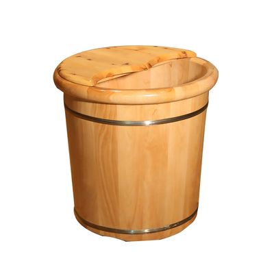Foot Soak Mothers Day Gifts Cedar Foot Bath Barrel,Household Heightening with Lid Solid Wood Foot Tub Pedicure Bowl Spa Massage Smooth and Delicate Pedicure Barrels Foot Spa Household Wash Ba (Color