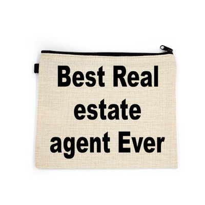 Real estate agent Makeup Bag, Gift For Real estate agent, Best Real estate agent Ever, Toiletry Bag, Birthday Gift For Her, Makeup Bag For Women, Christmas Gift Bag