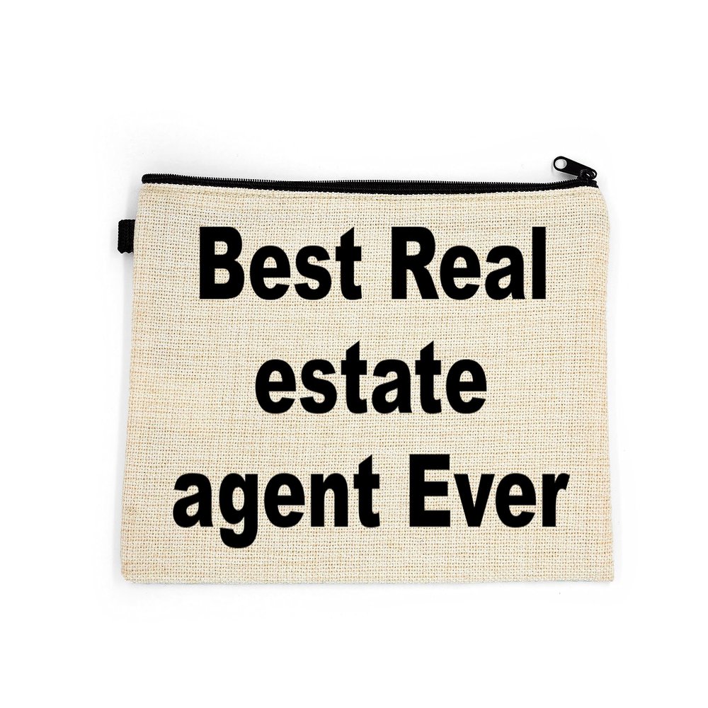 Real estate agent Makeup Bag, Gift For Real estate agent, Best Real estate agent Ever, Toiletry Bag, Birthday Gift For Her, Makeup Bag For Women, Christmas Gift Bag