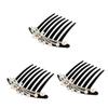 Beaupretty 3pcs Imitation Hair Comb Floral Rhinestones Elegant Headdress for Brides and Bridesmaids for Weddings Dances and Special Occasions view 1