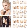 12 PCS Rose Gold Hair Braids Dreadlock, Non-Piercing Ear Clip Beard Beads Cuffs Clip Hair for Women Men Hair Accessories Styling Jewelry Tools view 2